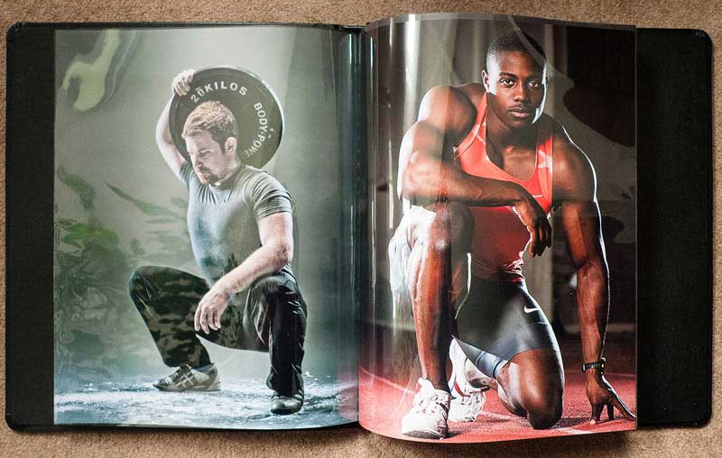 A spread from one of my current printed portfolios. This is the portrait portfolio; the other one focuses on fitness and sports work. image 