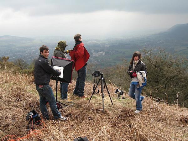 On a hillside above the Welsh town of Abergavenny on a shoot for Nokia a few years ago. A lot of miscommunication resulted in us selecting somewhere 160 miles from London. Upon arrival and being shown the full brief, it quickly became apparent we could have shot the job much closer to home. Always get the brief worked out first!