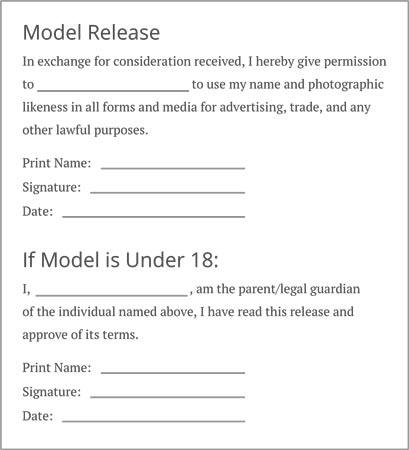 Click to download Sample Modal Release Form