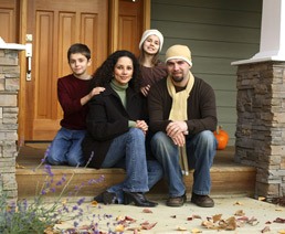 Family on the front porch photo